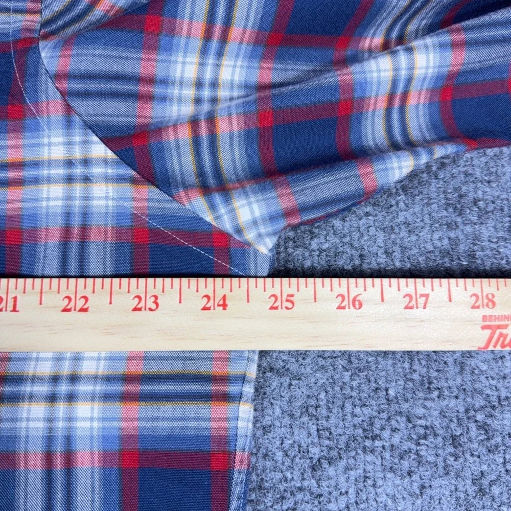 Polo Ralph Lauren Mens Plaid Button Down Shirt Red White Blue Cotton Large